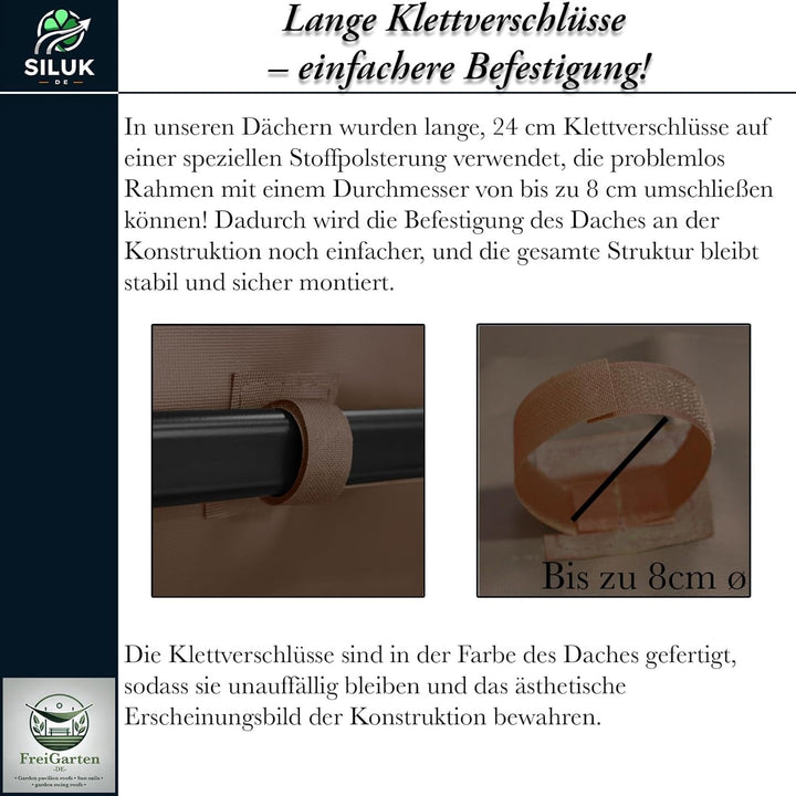 Braun freigarten.de Ersatzdach für Pavillon 3x3 Meter Wasserdicht Material: Panama PCV Soft 370g/m²