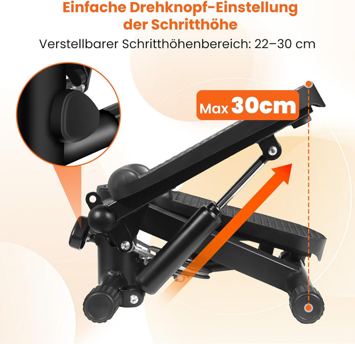 himaly Mini Stepper für Zuhause, Exercise Stair Stepper 100kg, Treppensteiger Fitnessgerät with Wide