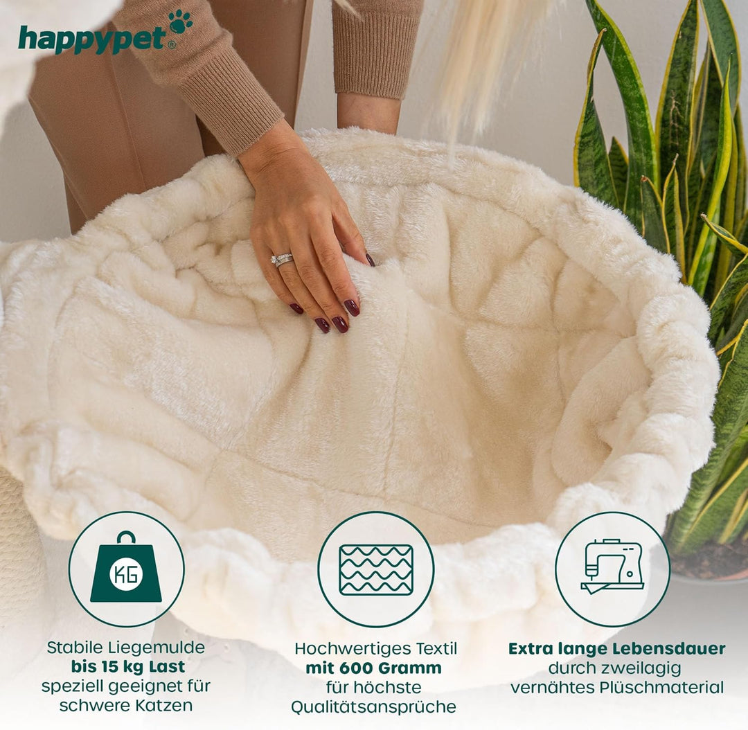 HAPPYPET Universal XXL Liegemulde für Kratzbaum Ø 45 cm - Schlafmulde für grosse Katzen, Maine Coon,