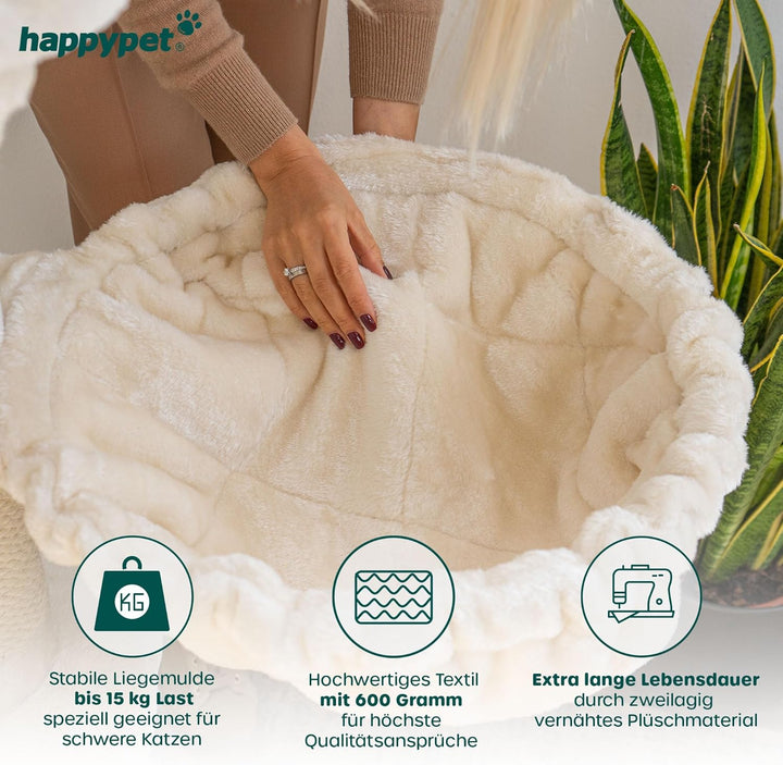 HAPPYPET Universal XXL Liegemulde für Kratzbaum Ø 45 cm - Schlafmulde für grosse Katzen, Maine Coon,