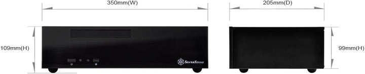 SilverStone SST-ML09B - Milo Mini-ITX kompaktes HTPC Desktop Gehäuse, schwarz, SST-ML09B