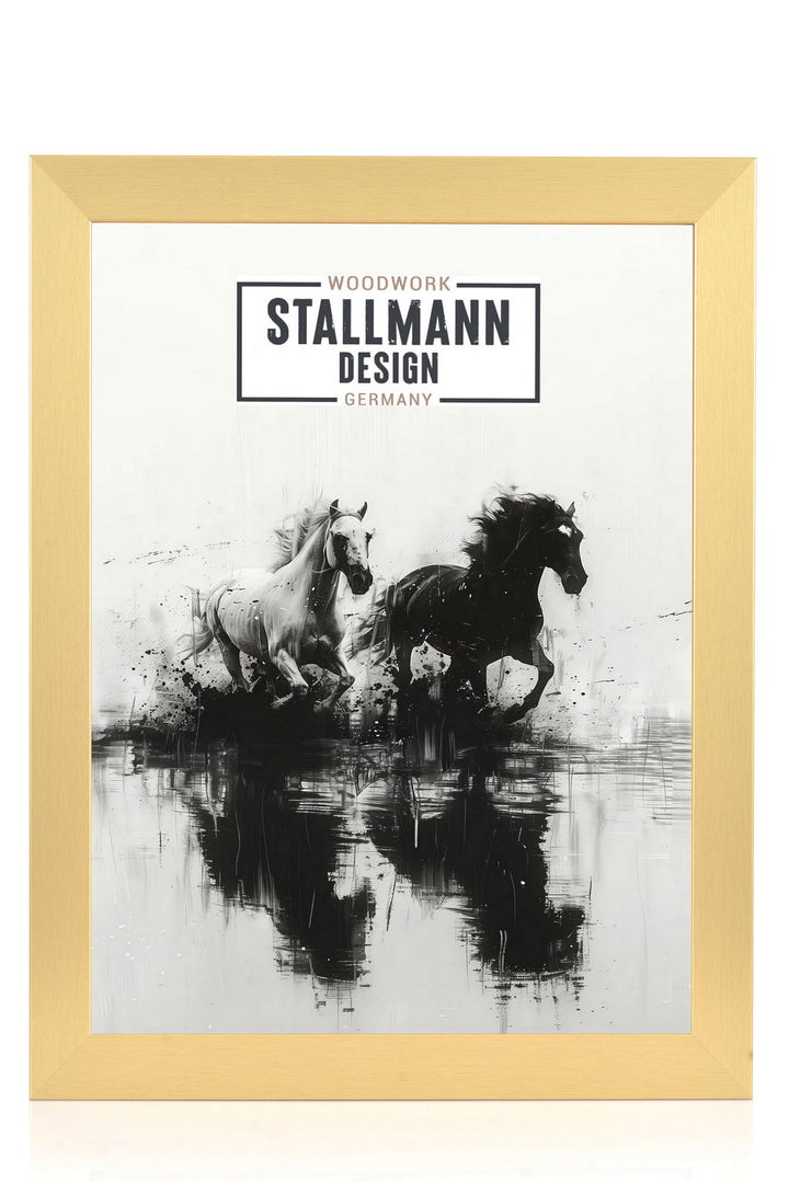 Stallmann Design Bilderrahmen 60x90 cm gold Holz mit Acrylglas Rahmen-Breite 40mm Posterrahmen Wechs