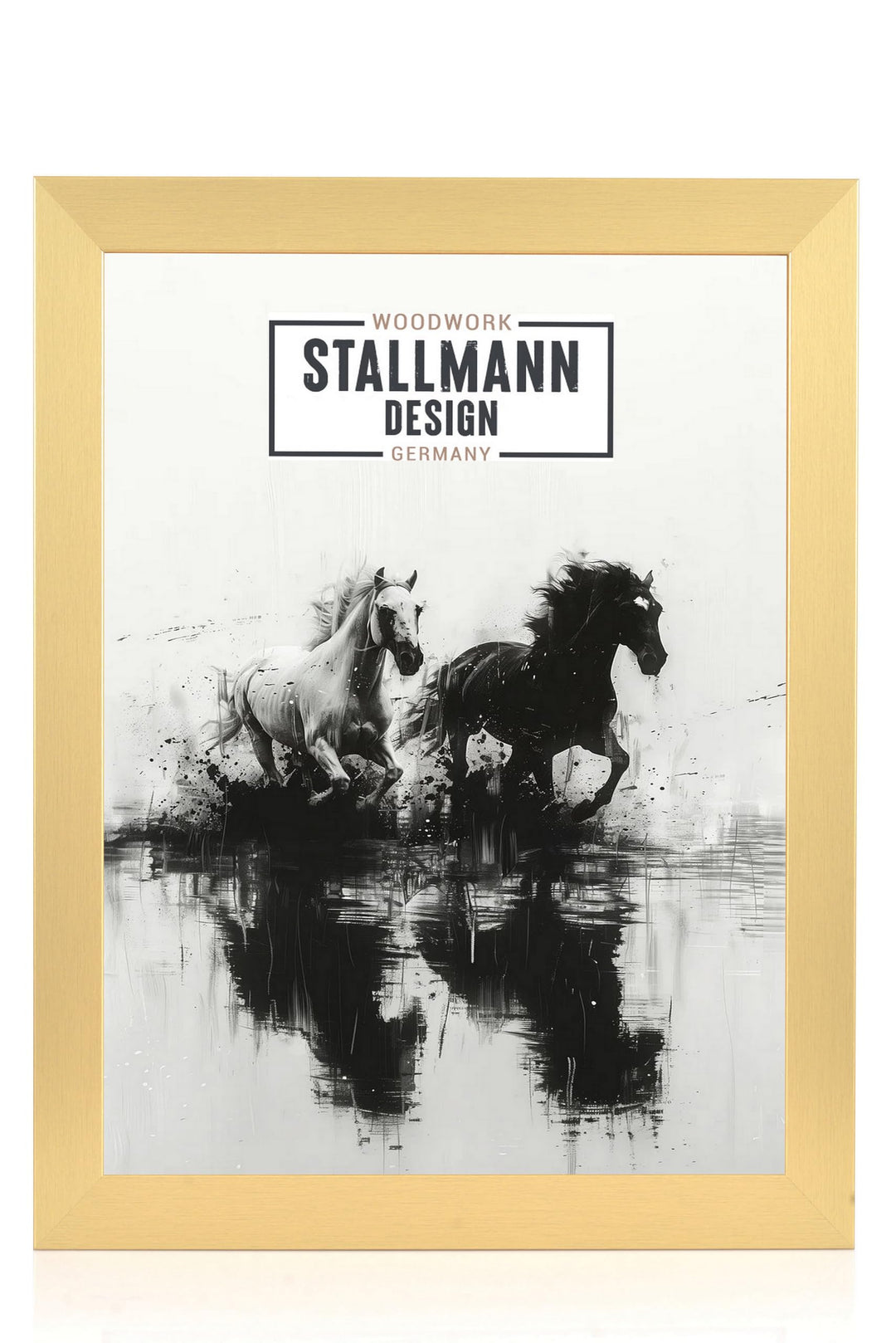 Stallmann Design Bilderrahmen 80x80 cm gold Holz mit Acrylglas Rahmen-Breite 40mm Posterrahmen Wechs