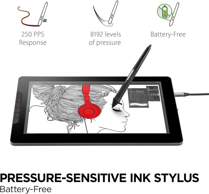 Viewsonic ID1330 (33,7 cm) (13,3 Zoll) PenDisplay Tablet zum Zeichnen und Schreiben (Full-HD, IPS Di