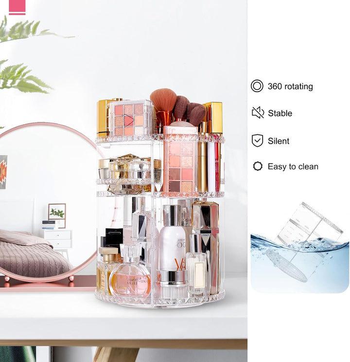 360 Rotierender Make Up Organizer und Lippenstift-Organizer, 16 Löcher, Lippenstifthalter, Verstellb