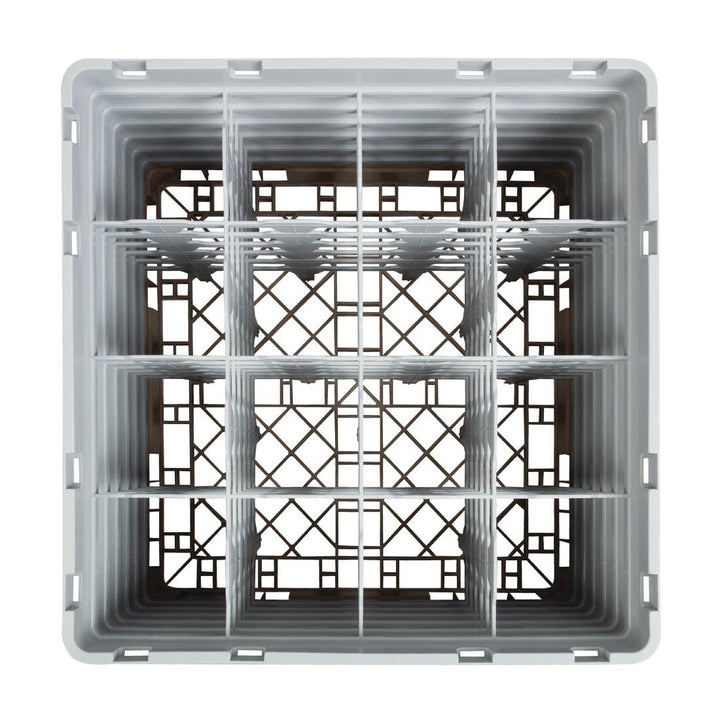 Cambro Camrack 16 Comp Glasregal mit 6 Verlängerungen, Beige