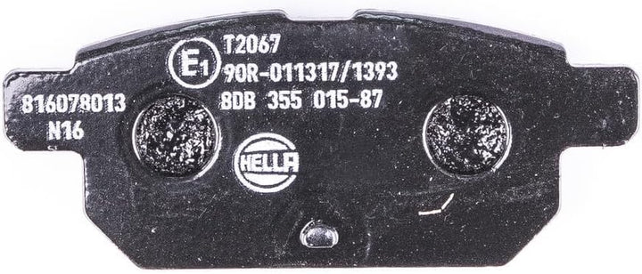 HELLA PAGID 8DB 355 015-871 Bremsbelagsatz - T2067 - Dicke/Stärke: 14.3mm - mit akustischer Verschle
