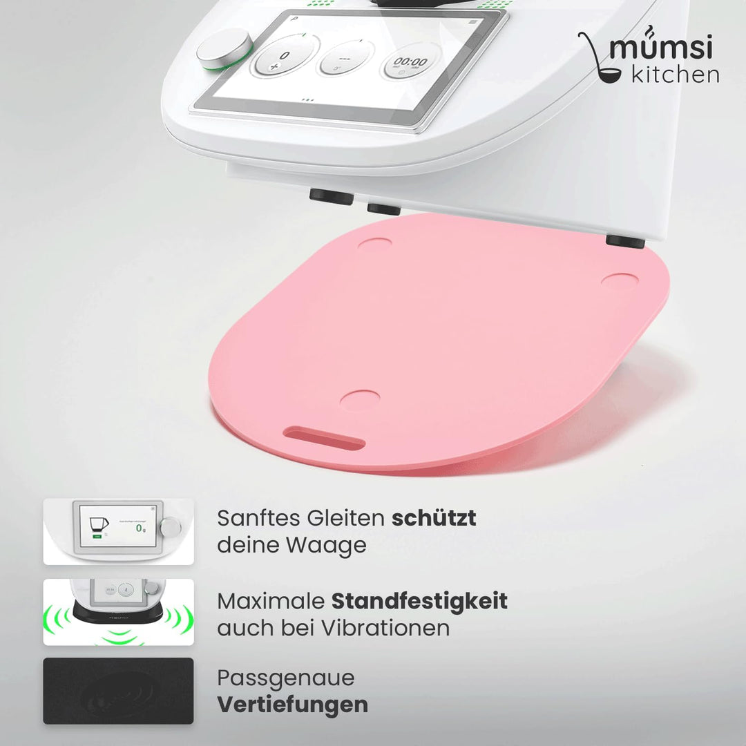 Gleitbrett für Thermomix TM6 & TM5 in rosa - Hochwertiger Gleiter aus Premium Acrylglas – Rollbrett