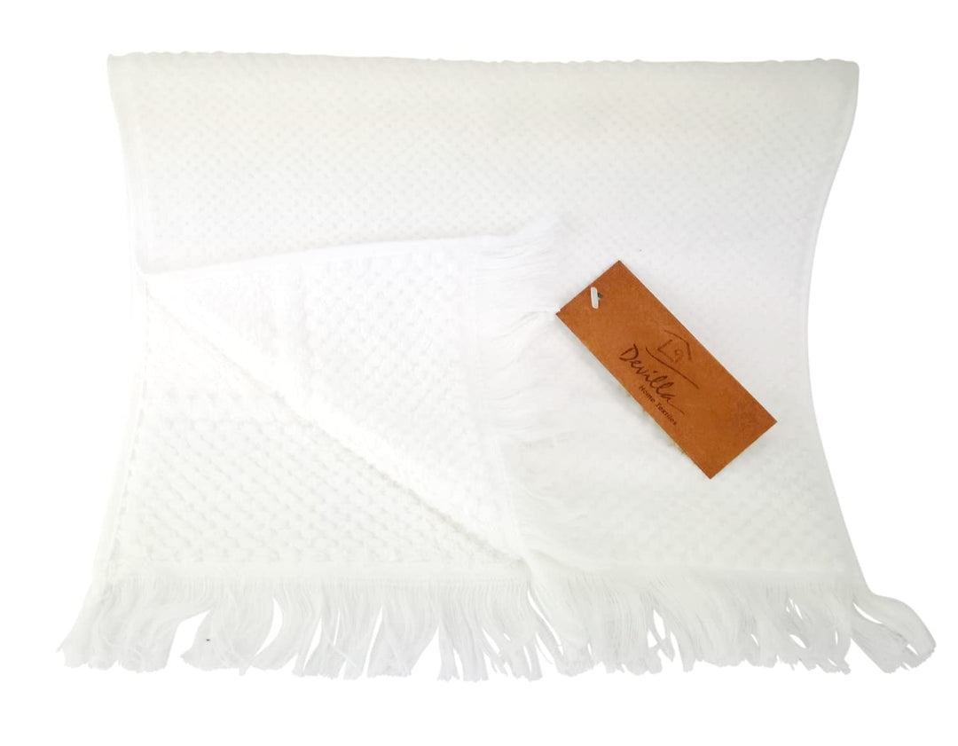 Devilla Jacquard 1x Duschtuch Bath Towel 100 x 150 cm: Farbe: Weiss