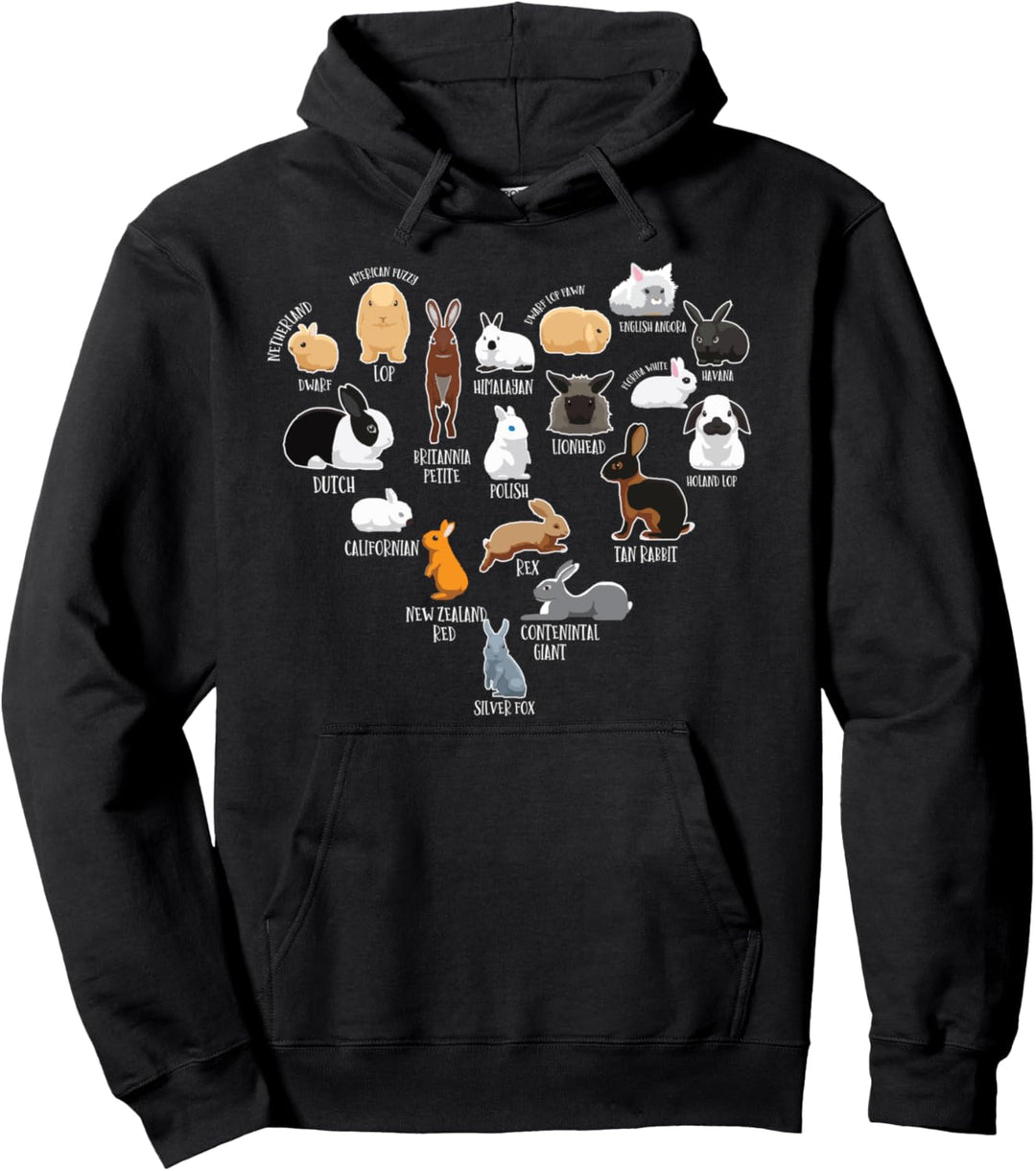 Hasenarten & Süsse Kaninchenarten, Häschen - Kaninchen Pullover Hoodie