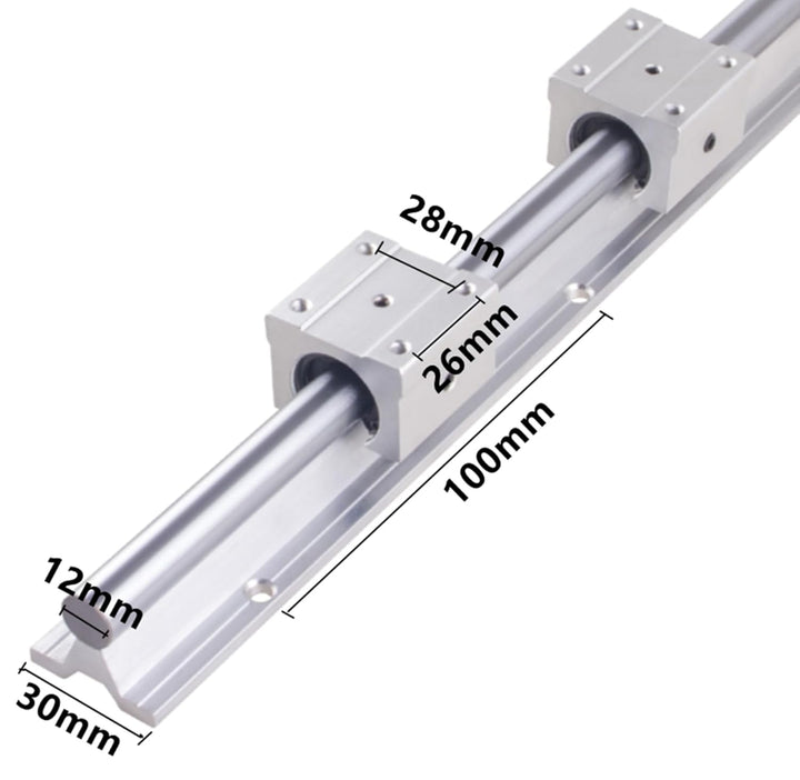 GooEquip 2 Stück Linearschiene SBR12 700 mm Linearlager-Gleitset mit 2 Linearführungswellen und 4 SB