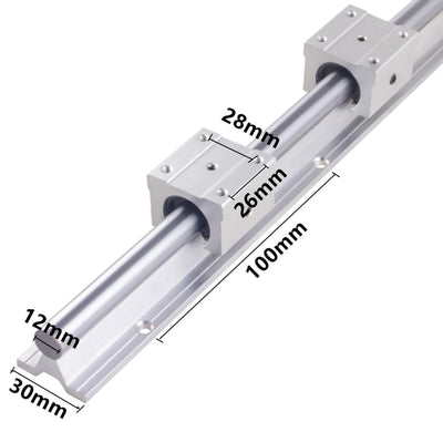 GooEquip 2 Stück Linearschiene SBR12 700 mm Linearlager-Gleitset mit 2 Linearführungswellen und 4 SB