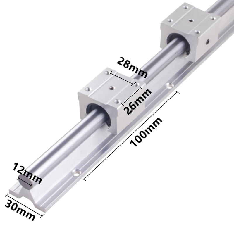 GooEquip 2 Stück Linearschiene SBR12 700 mm Linearlager-Gleitset mit 2 Linearführungswellen und 4 SB