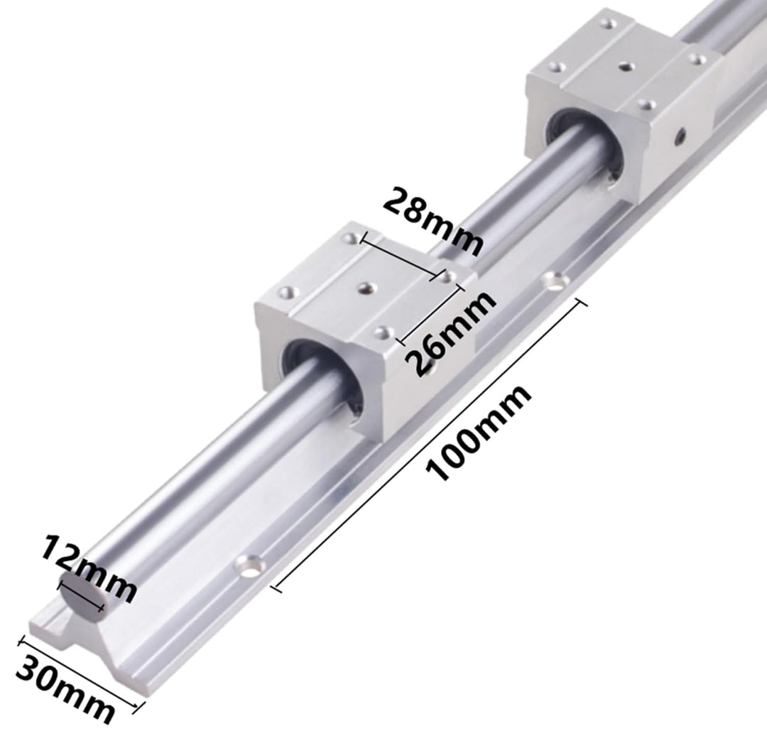 GooEquip 2 Stück Linearschiene SBR12 800 mm Linearlager-Gleitset mit 2 Linearführungswellen und 4 SB
