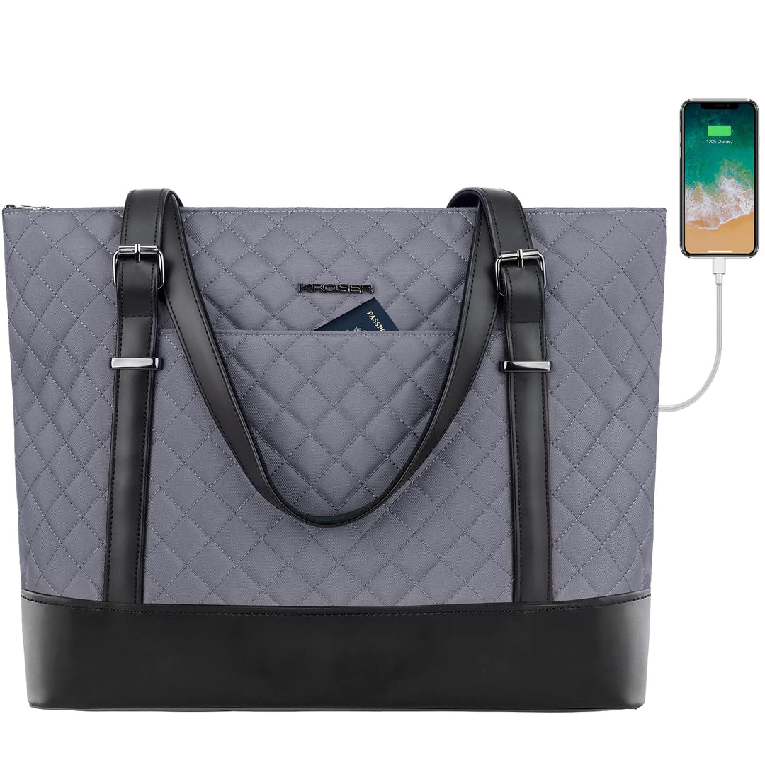 KROSER Laptop-Tragetasche für Damen, Arbeitstasche Geldbörse Lehrertasche 15,6 Zoll Laptoptasche Com