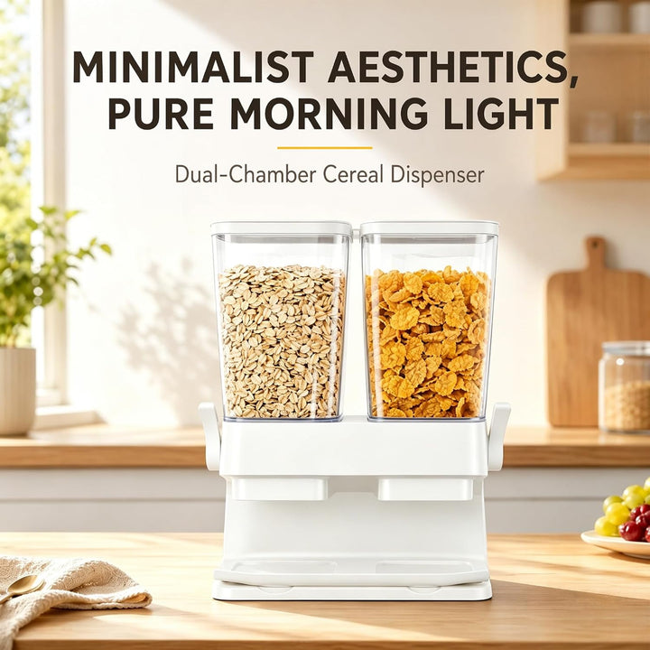 Müslispender 2er Pack, Doppelter 3-Liter Cornflakes Behälter, Cornflakes Spender für Trockenlebensmi