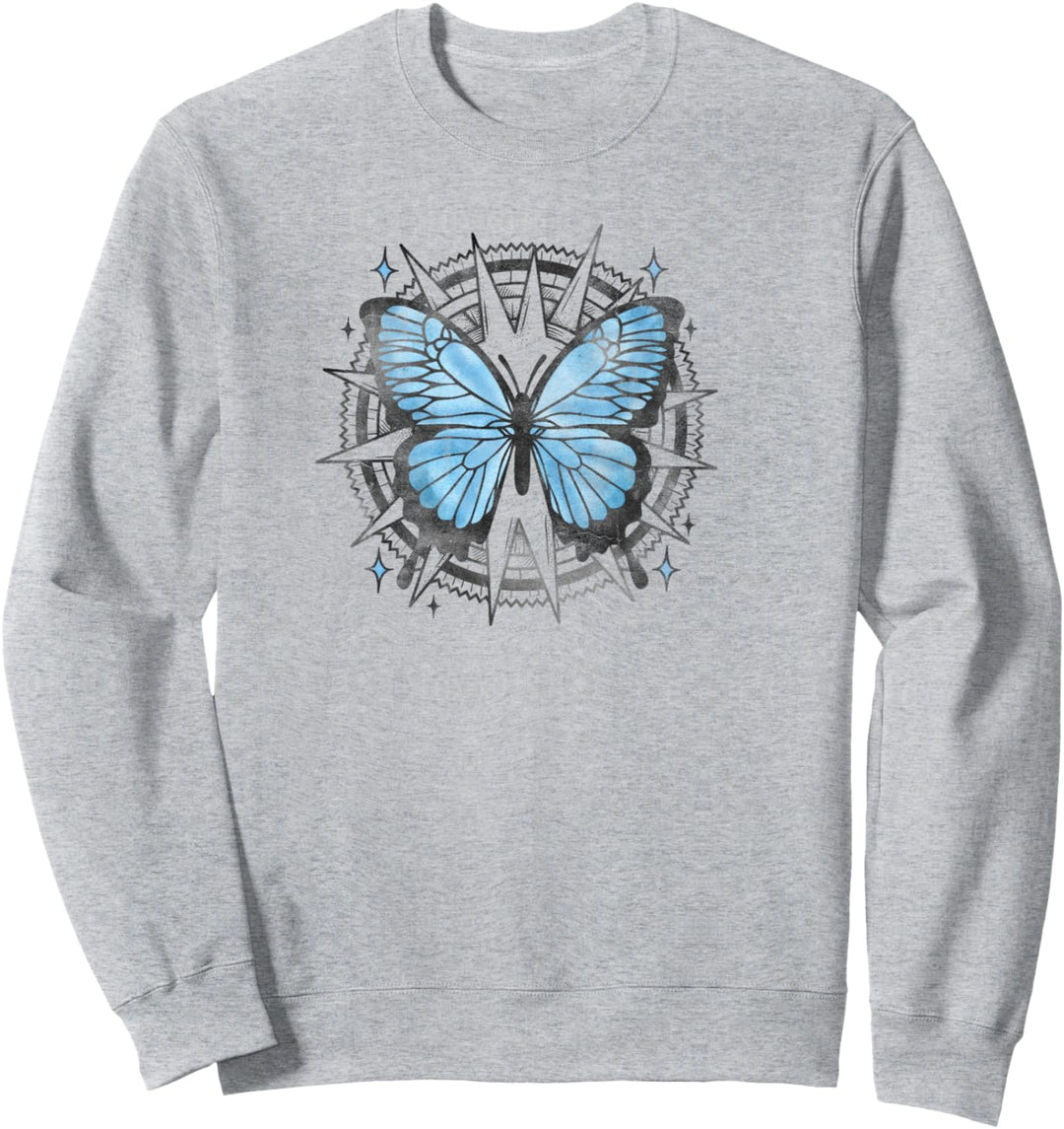 Trendy Blue Butterfly Compass Sweatshirt