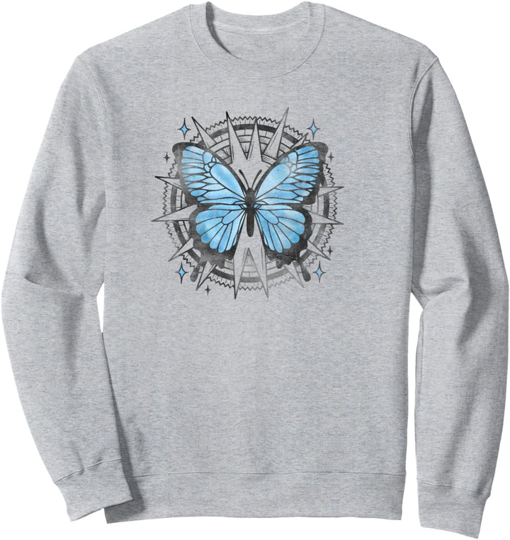 Trendy Blue Butterfly Compass Sweatshirt