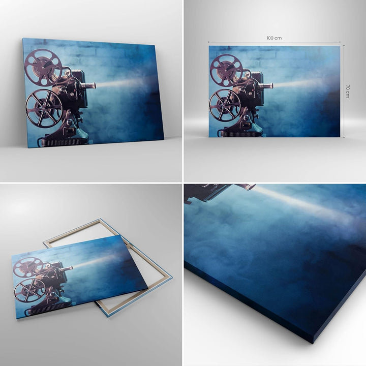 Bilder auf Leinwand 100x70cm Leinwandbild Film projektor gedächtnis geschichte Gross Wanddeko Bild S
