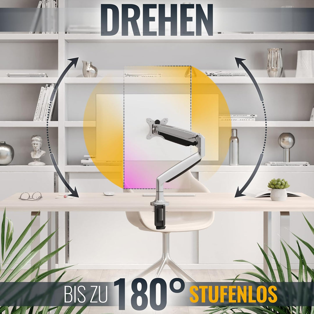 RICOO Monitor Halterung Tisch Gasdruckfeder für 13-30 Zoll, VESA Tischhalterung, Monitorarm TS9711,