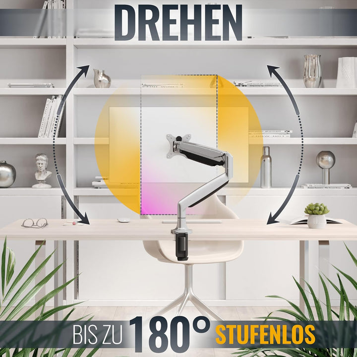 RICOO Monitor Halterung Tisch Gasdruckfeder für 13-30 Zoll, VESA Tischhalterung, Monitorarm TS9711,