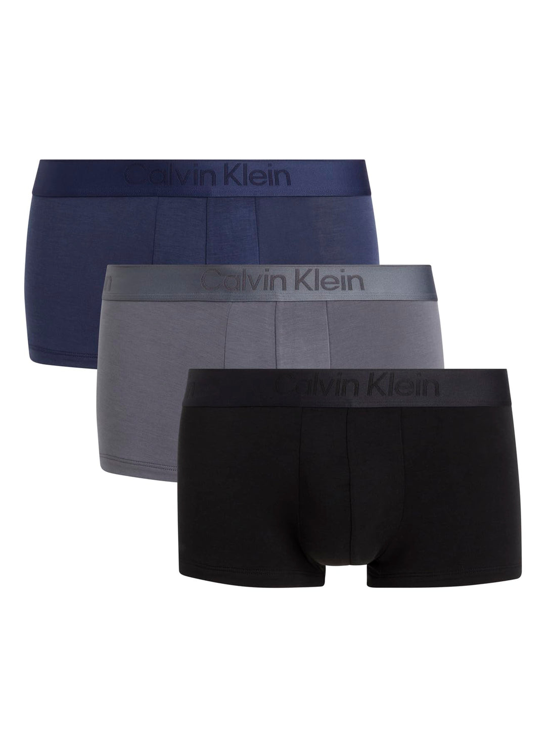 Calvin Klein Herren 3er Pack Boxershorts Low Rise Trunks Unterwäsche S Black, Blue Shadow, Grey Sky,