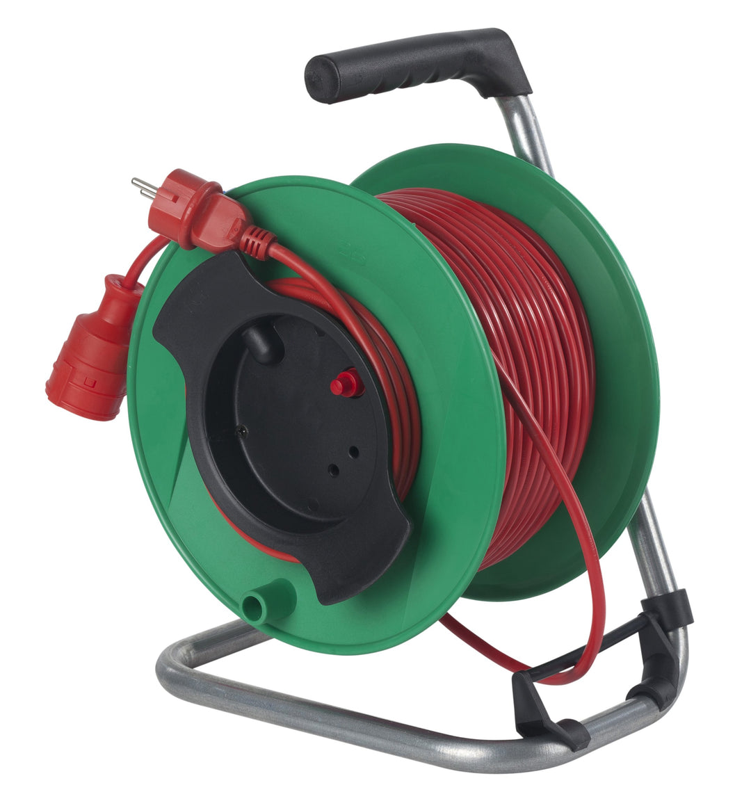 as - Schwabe Gerätekabeltrommel 50 m H05VV-F 3G1,5, Anschlussleitung 1,5 m mit Schutzkontaktstecker,