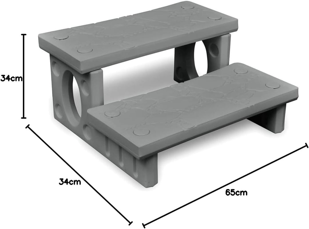 pedkit Einstiegstreppe Whirlpooltreppe Kunststoff Spa-Treppe Einstiegshilfe Rutschsicher mit 2 Stufe
