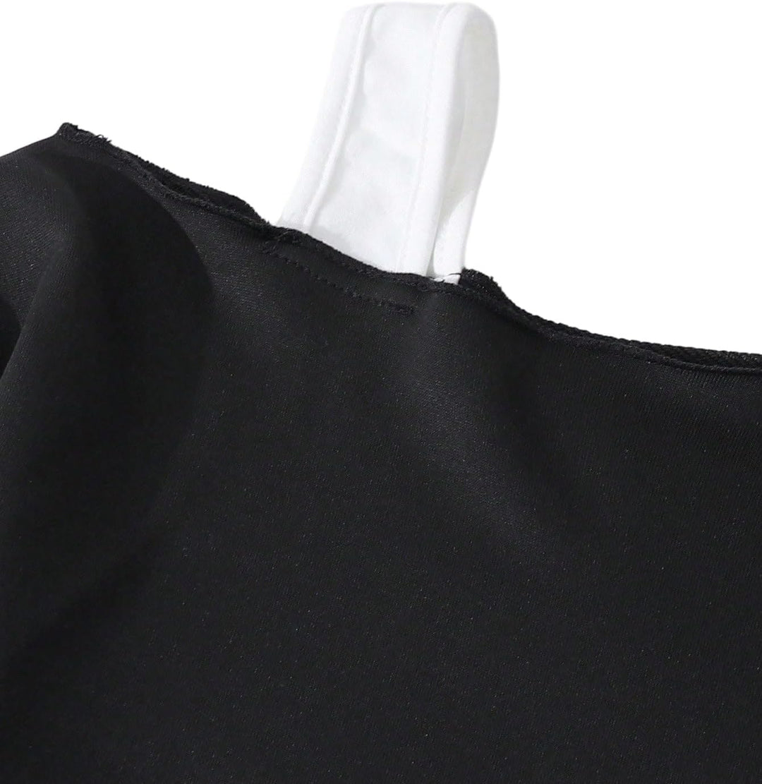 SweatyRocks Sweatshirt Mädchen 122-152 Pullover Teenager Off Shoulder Oberteil Strickpullover Mit Sc
