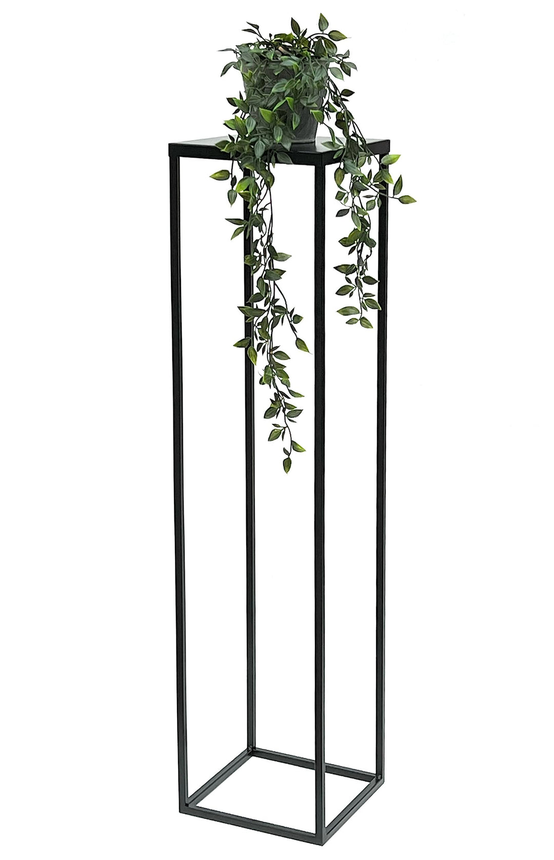 DanDiBo Blumenhocker Metall Schwarz 100 cm Eckig Blumenständer Beistelltisch FRA-006 Blumensäule Mod