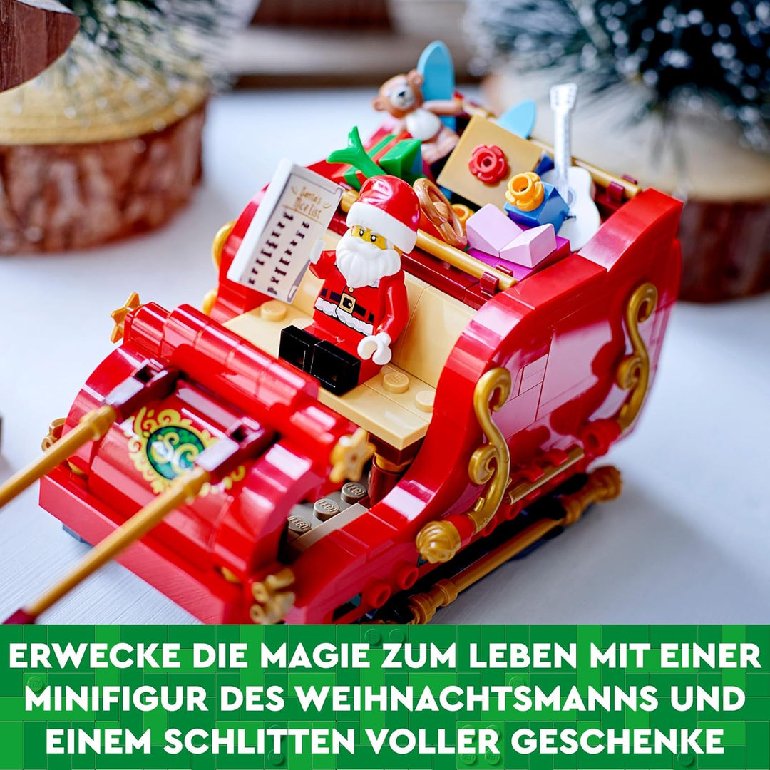 LEGO Schlitten des Weihnachtsmanns, BAU- und Spielset für Kinder mit Minifigur und Rentieren, Gesche
