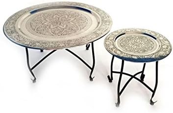 Marokkanischer Tisch Beistelltisch aus Metall Sule ø 40cm rund | Orientalischer runder Teetisch klei