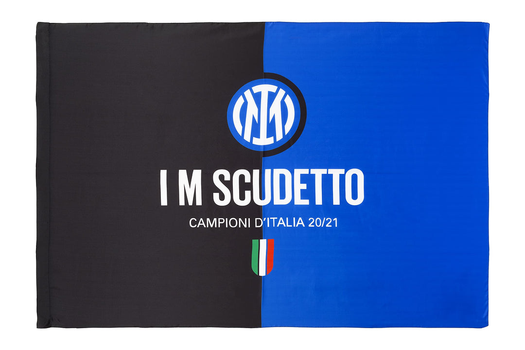 Inter Flagge I M Scudetto 20-21, Championi d'Italia, 100 x 140 cm, Unisex Erwachsene, Schwarz/Blau,