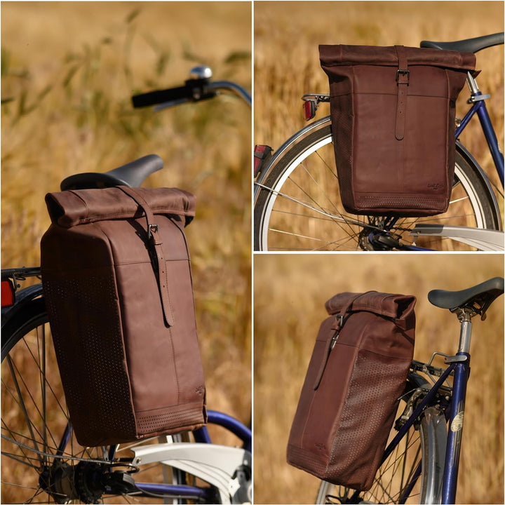 Gusti Gepäckträgertasche Leder - Amets T. Packtasche mit Schultergurt Fahrradtasche Umhängetasche gr