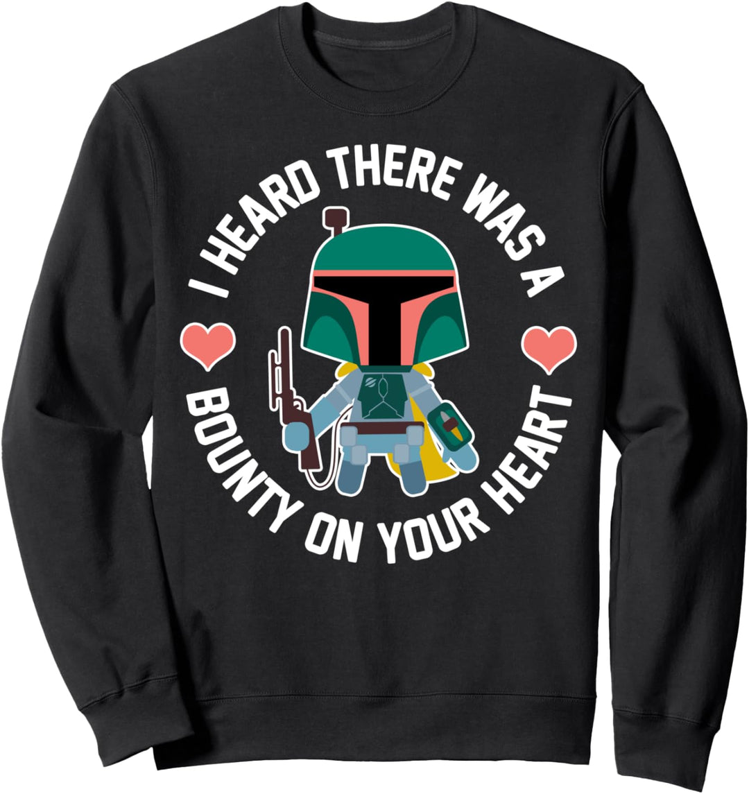 Star Wars Boba Fett Bounty For Your Heart Circle Text Sweatshirt