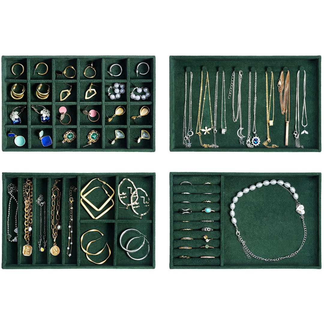 ProCase Schmucktablett Organizer mit 4 Schmuckschalen, Stapelbar Schmuck Schublade Organizer, Schmuc