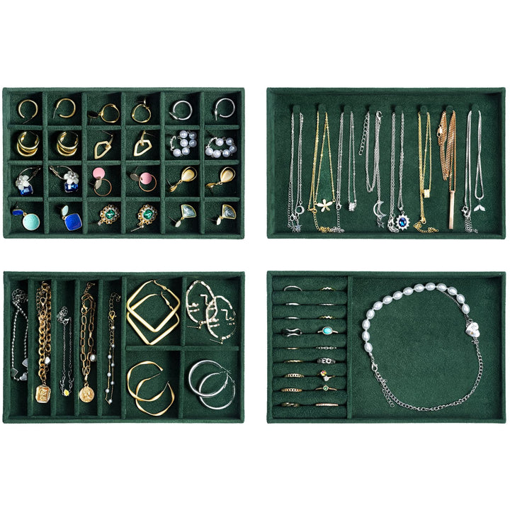 ProCase Schmucktablett Organizer mit 4 Schmuckschalen, Stapelbar Schmuck Schublade Organizer, Schmuc