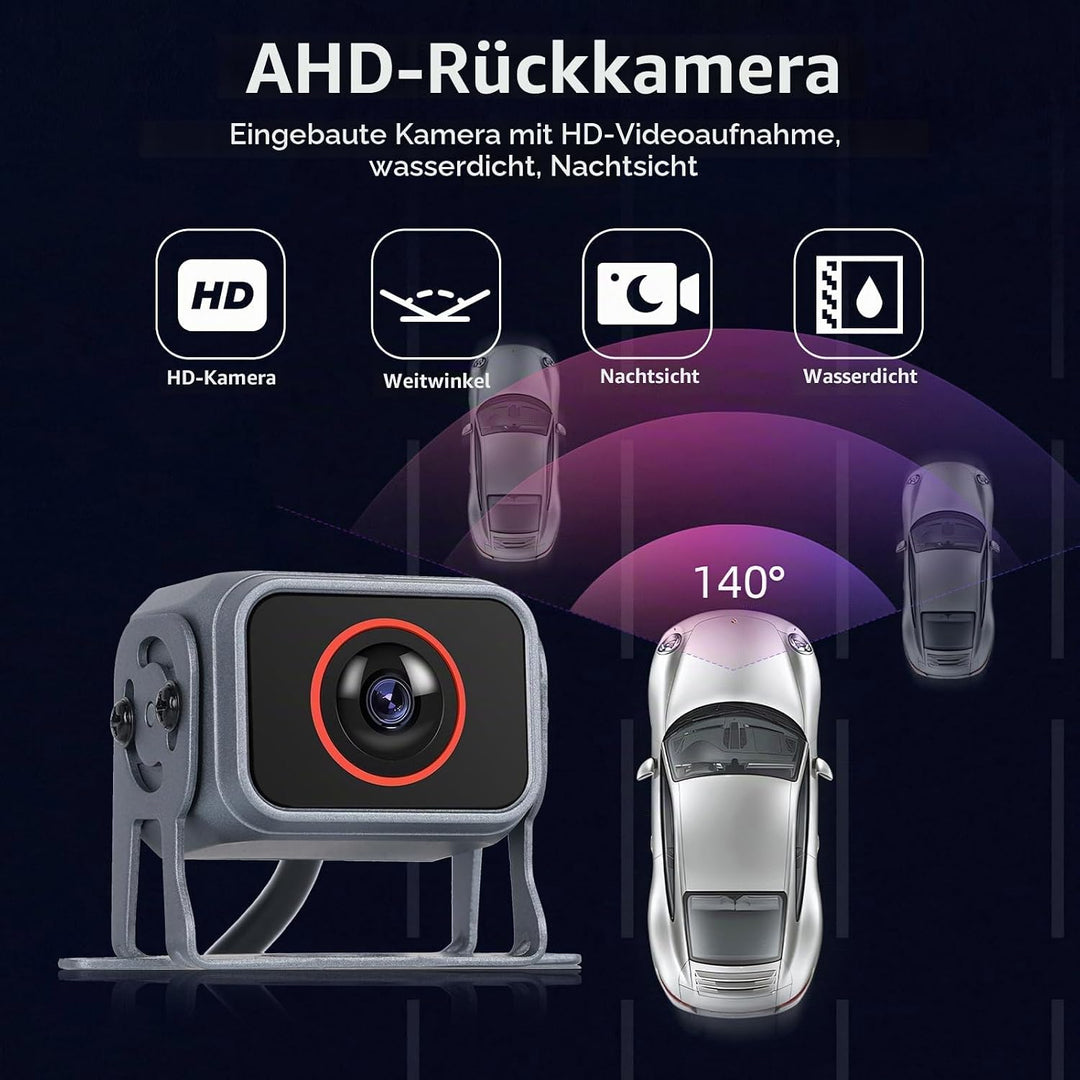 Hodozzy Rückfahrkamera 5 Kameras Set 10,1 Zoll IPS HD Monitor 5 Geteilte Rück und Vorder Kamera Weit