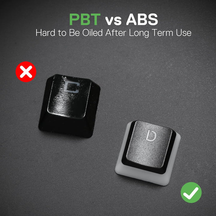 Redragon A130 Schwarze Pudding Tastenkappen, 104 Tasten Standard Doubleshot PBT Tastenkappensatz mit