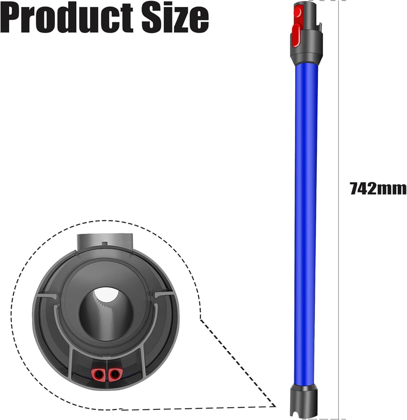 Italdos Verlängerungsrohr Teleskoprohr Rohr Kompatibel für Dyson V7 V8 V10 V11 V15 Länge 73 cm Schne