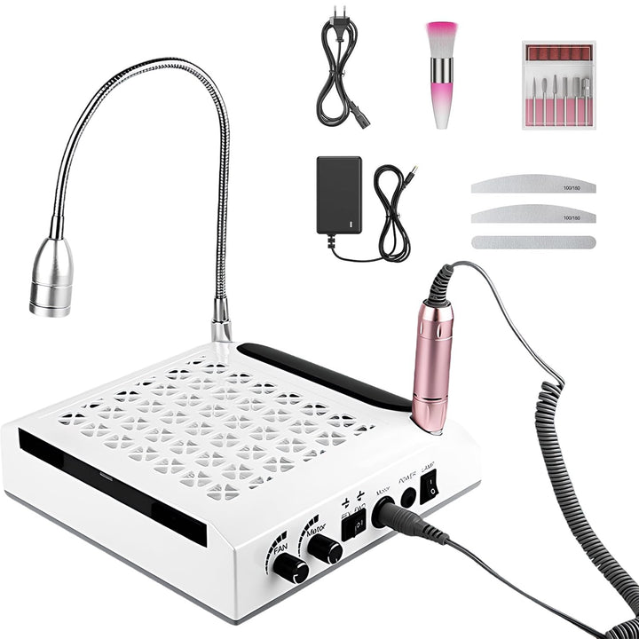 Elektrischer Nagelfräser, Professionell 4-in-1 Manikure- Pedikure-Set, mit 80W Absaugung & waschbare
