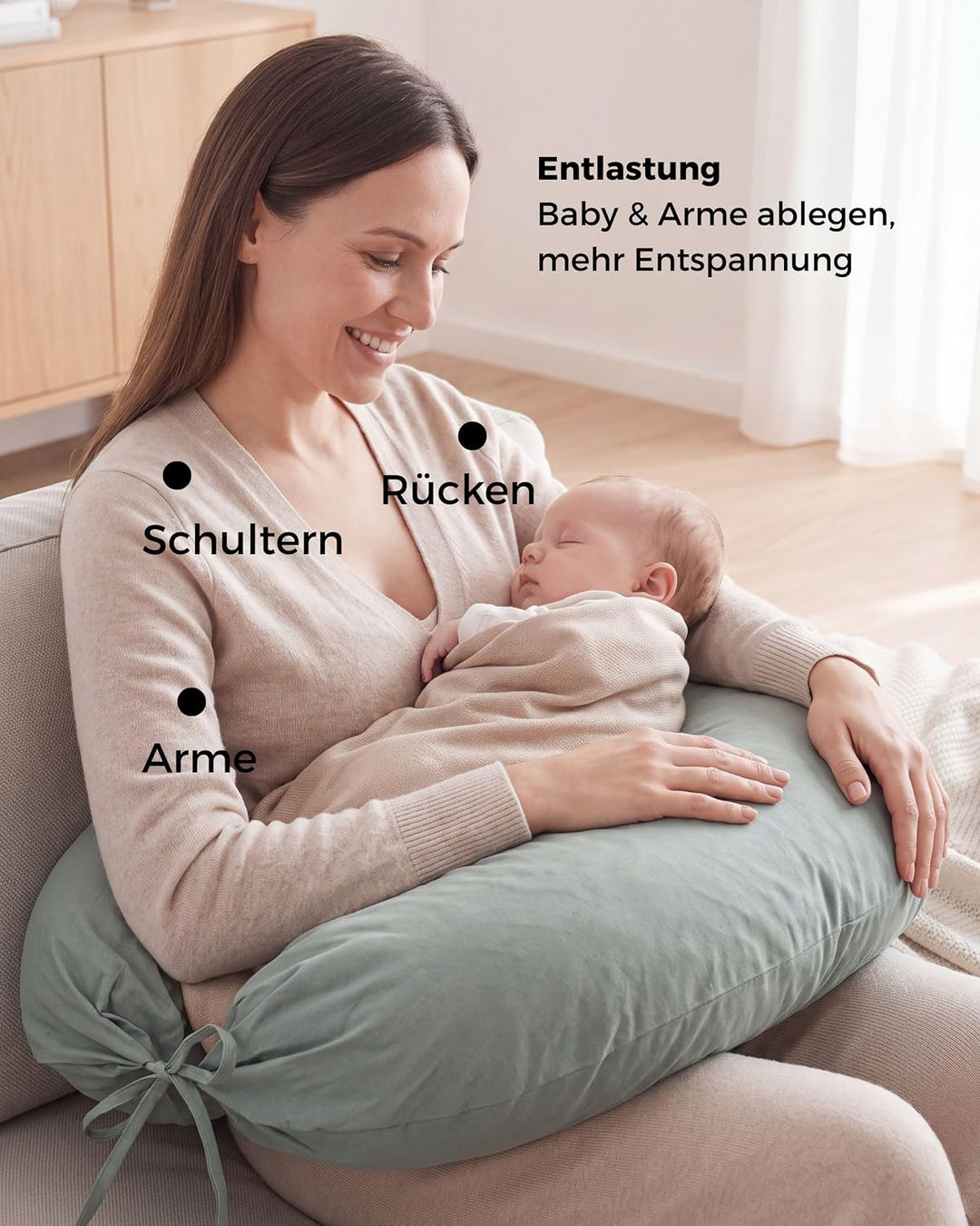 Stillkissen Seitenschläferkissen, XXL Schwangerschaftskissen | 190cm gross, ergonomisch weich: entsp