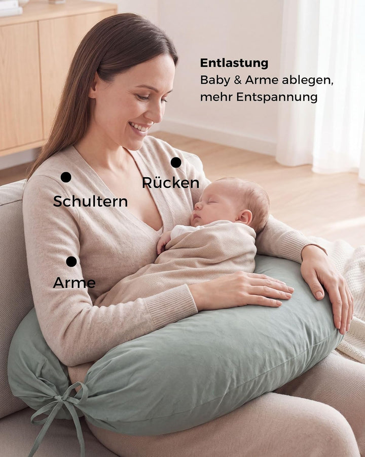 Stillkissen Seitenschläferkissen, XXL Schwangerschaftskissen | 190cm gross, ergonomisch weich: entsp