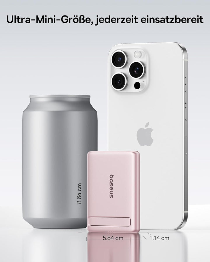Baseus Mini MagSafe Powerbank 5000mAh Qi2-zertifiziertes mit Klappbarer Ständer, PD 20W Magnetische
