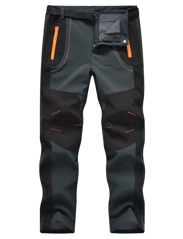 donhobo Herren Wanderhose Gefüttert Winterhose Wasserdicht Winddicht Warm Verdickte Softshellhose Ou