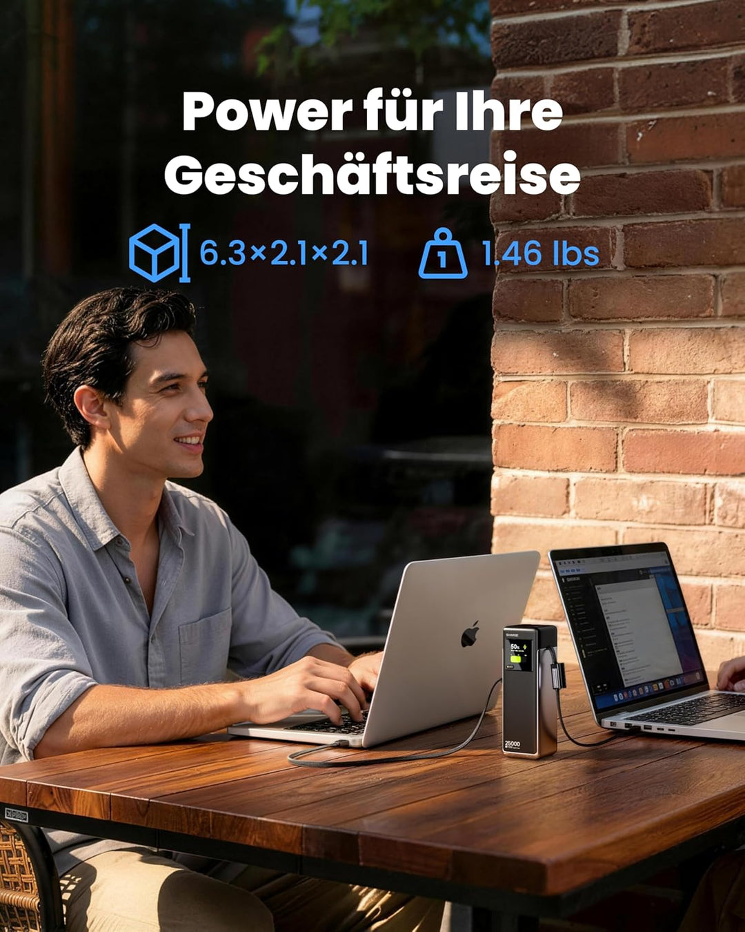 sharge Laptop Powerbank 170W, HyperTower 170 Schnellladegerät Tragbare Power Bank 25000mAh mit 4 Ans