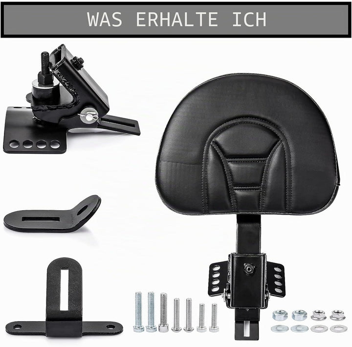 Plugin Fahrer Rückenlehne, PSLER Verstellbares Fahrer-Rückenlehnen Polster Sissy Bar mit Einer Gesch