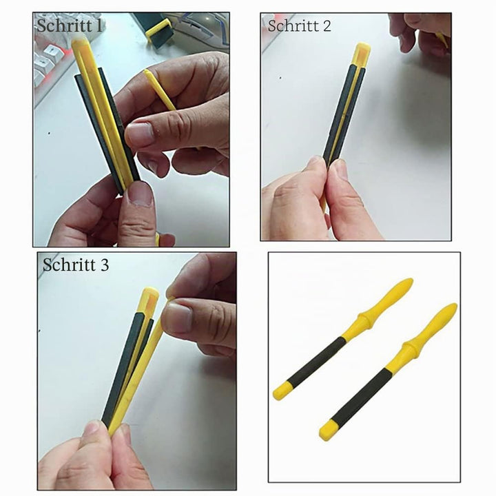 4 Stück Schleifpapier-Stick, Kunststoff-Schleifstifte-Set, manuelle Polier-Schleifpapierrolle zum Sc