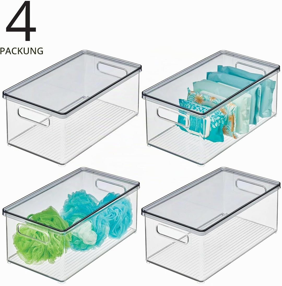 mDesign 4er-Set Kosmetik Organizer – praktische Kosmetikaufbewahrung aus Kunststoff mit abnehmbarem