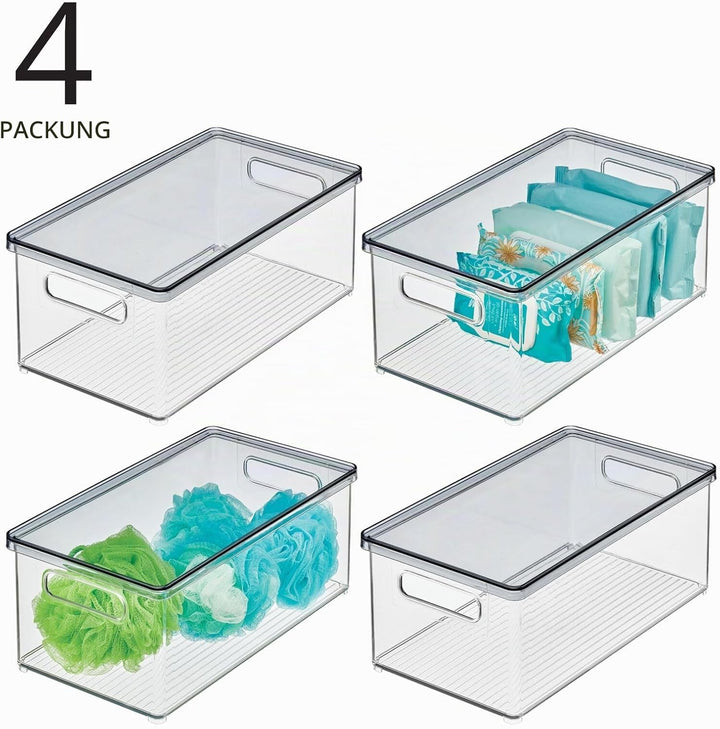 mDesign 4er-Set Kosmetik Organizer – praktische Kosmetikaufbewahrung aus Kunststoff mit abnehmbarem